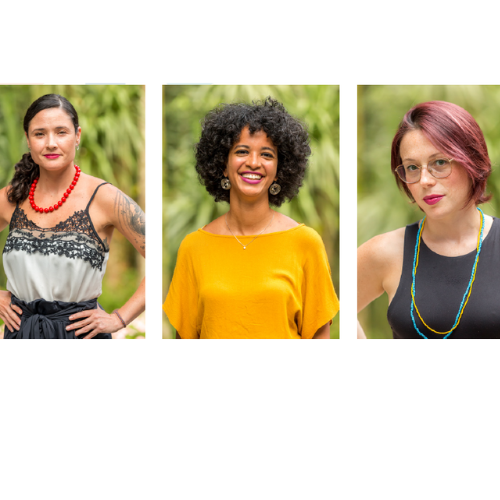 From L-R Rise Up Leaders Fernanda Martins, Marília Moreira, and Renata Guadagnin.