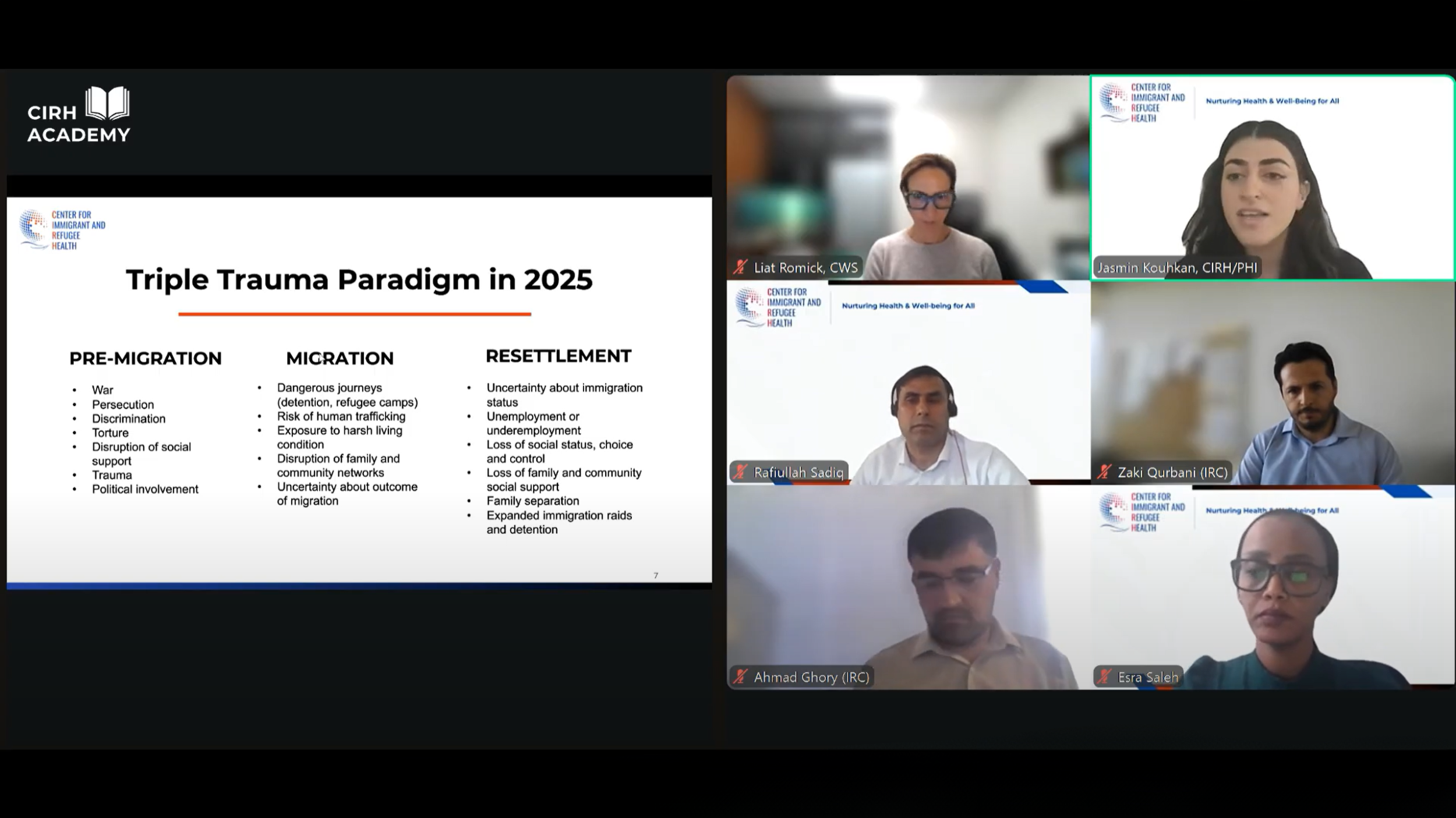 screenshot from CIRH webinar