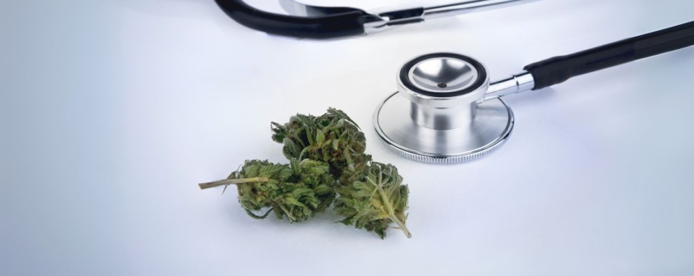 stethoscope next to cannabis
